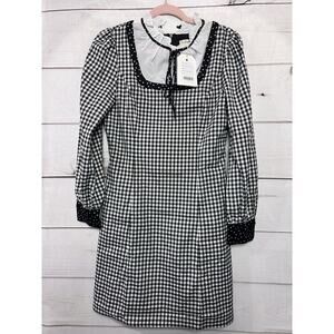 Size Medium Simply Retro Black & White Checked Dress NWT